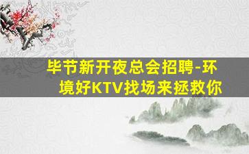 毕节新开夜总会招聘-环境好KTV找场来拯救你